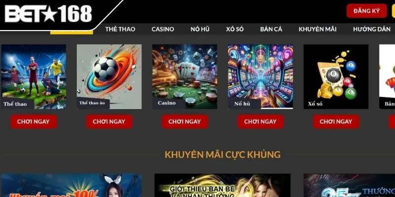 Cập nhật sản phẩm cá cược tại nhà cái BET168VN